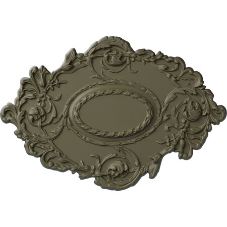 Ekena Millwork Kinsley Flowing Leaf Ceiling Medallion, Hand-Painted Spartan Stone, 30 3/8"W x 20 3/4"H x 1"P CM30KISSF